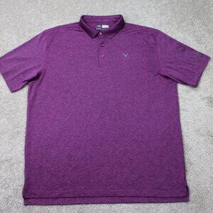 Callaway Opti-Dri Polo Shirt‎ Mens XL Purple Golf Stretch Short Sleeve Pullover